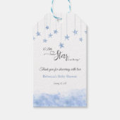 Twinkle Twinkle Little Star Blue Boy Baby Shower Cadeaulabel (Voorkant)