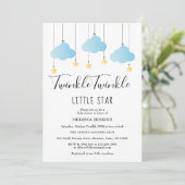 Twinkle Twinkle Little Star Blue Boy Baby shower Kaart (Staand voorkant)