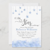 Twinkle Twinkle Little Star Blue Boy Baby Shower Kaart (Voorkant)
