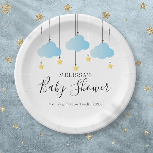 Twinkle Twinkle Little Star Blue Boy Baby shower Papieren Bordje