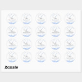 Twinkle Twinkle Little Star Blue Boy Baby Shower Ronde Sticker (Vel)