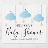 Twinkle Twinkle Little Star Blue Boy Baby shower Sparkling Wijnetiket (Enkel label)
