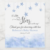 Twinkle Twinkle Little Star Blue Boy Baby Shower Wijn Etiket (Enkel label)