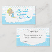 Twinkle, Twinkle Little Star - Blue Diaper Raffle Informatiekaartje (Voorkant / Achterkant)