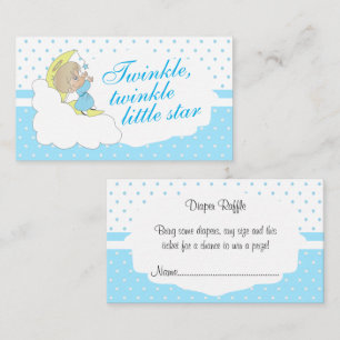Twinkle, Twinkle Little Star - Blue Diaper Raffle Informatiekaartje