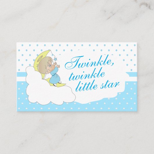 Twinkle, Twinkle Little Star - Blue Diaper Raffle Informatiekaartje (Voorkant)