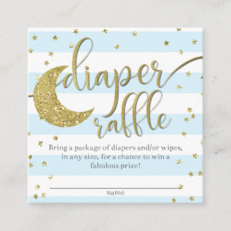 Twinkle Twinkle Little Star Blue Diaper Raffle Informatiekaartje