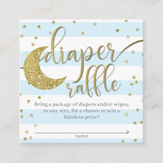 Twinkle Twinkle Little Star Blue Diaper Raffle Informatiekaartje (Voorkant)