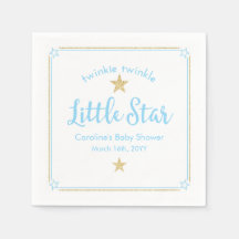 Twinkle Twinkle Little Star Blue Gold Baby shower