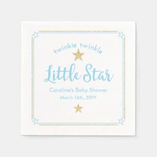 Twinkle Twinkle Little Star Blue Gold Baby shower Servet