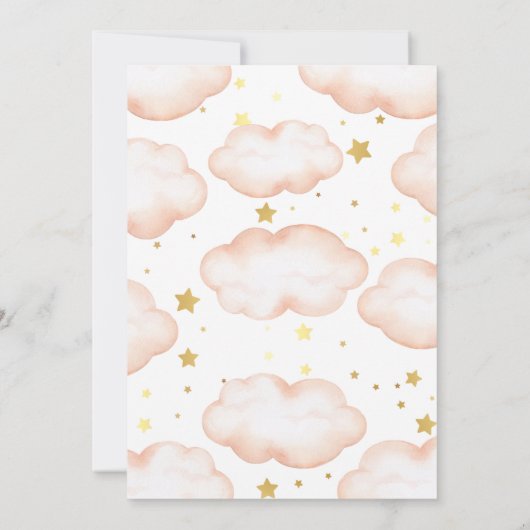 Twinkle Twinkle Little Star, Blush Moon and Stars Kaart (Achterkant)