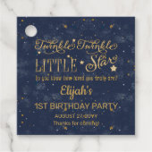 Twinkle Twinkle Little Star Boy 1st Birthday Party Bedankjes Labels (Voorkant)