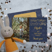 Twinkle Twinkle Little Star Boy 1st Birthday Party Bedankkaart