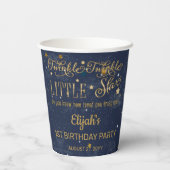 Twinkle Twinkle Little Star Boy 1st Birthday Party Papieren Bekers (Achterkant)