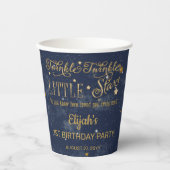 Twinkle Twinkle Little Star Boy 1st Birthday Party Papieren Bekers (Voorkant)