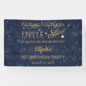 Twinkle Twinkle Little Star Boy 1st Birthday Party Spandoek (Horizontaal)