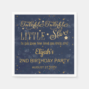 Twinkle Twinkle Little Star Boy 2nd Birthday Party Servet