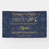 Twinkle Twinkle Little Star Boy 2nd Birthday Party Spandoek (Horizontaal)