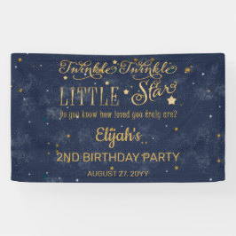 Twinkle Twinkle Little Star Boy 2nd Birthday Party Spandoek