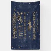 Twinkle Twinkle Little Star Boy 2nd Birthday Party Spandoek (Verticaal)