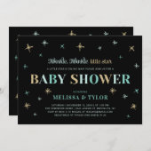 Twinkle Twinkle Little Star Boy Baby shower Kaart (Voorkant / Achterkant)
