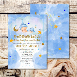 Twinkle Twinkle Little Star Boy Baby shower Kaart