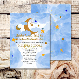 Twinkle Twinkle Little Star Boy Baby shower Kaart