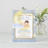 Twinkle Twinkle Little Star Boy Baby shower Kaart (Staand voorkant)