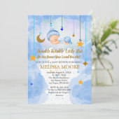 Twinkle Twinkle Little Star Boy Baby shower Kaart (Staand voorkant)