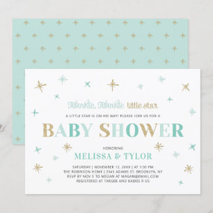 Twinkle Twinkle Little Star Boy Baby shower Kaart