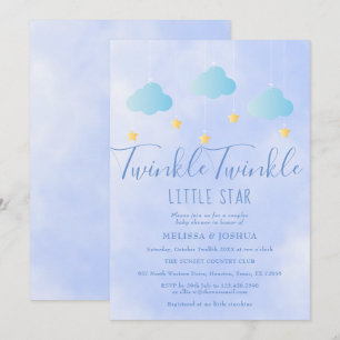 Twinkle Twinkle Little Star Boy Blue Baby shower Kaart