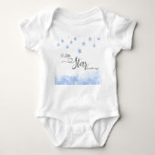 Twinkle Twinkle Little Star Boy Blue Baby Shower Romper (Voorkant)