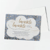 Twinkle Twinkle Little Star Boys Blauw Baby shower Bedankkaart