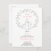 Twinkle Twinkle Little Star Bunny 1st Birthday Uitnodiging Briefkaart (Voorkant / Achterkant)