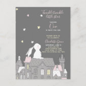 Twinkle Twinkle Little Star Bunny 1st Birthday Uitnodiging Briefkaart (Voorkant)