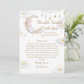 Twinkle Twinkle Little Star Bunny Baby shower Bedankkaart (Staand voorkant)