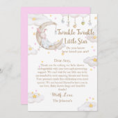 Twinkle Twinkle Little Star Bunny Baby shower Bedankkaart (Voorkant / Achterkant)