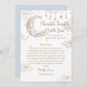 Twinkle Twinkle Little Star Bunny Baby shower Bedankkaart (Voorkant / Achterkant)
