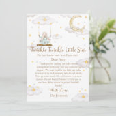 Twinkle Twinkle Little Star Bunny Baby shower Bedankkaart (Staand voorkant)