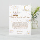 Twinkle Twinkle Little Star Bunny Baby shower Bedankkaart (Staand voorkant)