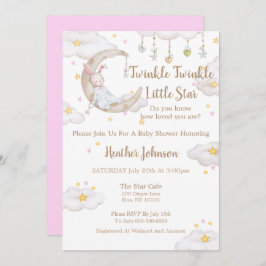 Twinkle Twinkle Little Star Bunny Baby shower Kaart