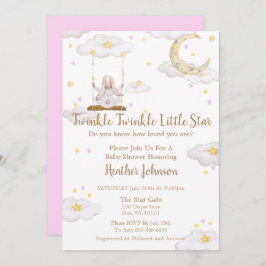 Twinkle Twinkle Little Star Bunny Baby shower Kaart