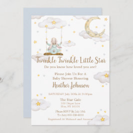 Twinkle Twinkle Little Star Bunny Baby shower Kaart