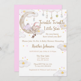 Twinkle Twinkle Little Star Bunny Baby shower Kaart