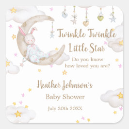 Twinkle Twinkle Little Star Bunny Baby shower Vierkante Sticker