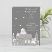 Twinkle Twinkle Little Star Bunny Twins 1st Party Kaart (Staand voorkant)