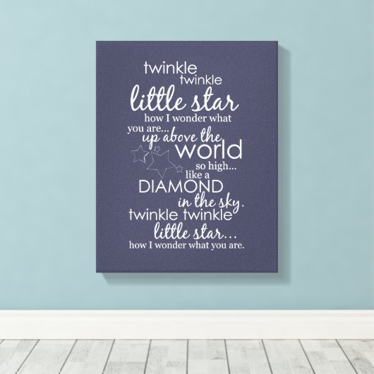 Twinkle Twinkle Little Star Canvas Afdruk (Insitu (Houten vloer))