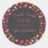 Twinkle Twinkle Little Star Chalkboard Verjaardag Ronde Sticker (Voorkant)