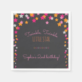 Twinkle Twinkle Little Star Chalkboard Verjaardag Servet