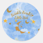 Twinkle Twinkle Little Star Cupcake Toppers Ronde Sticker (Voorkant)